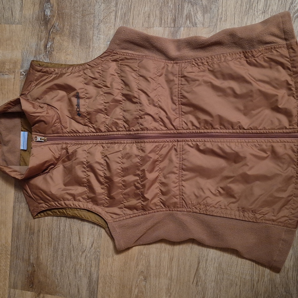 Nwot Columbia Womens Size S Spell Out Mix It Around II Quilted Vest Jacket Wheat
